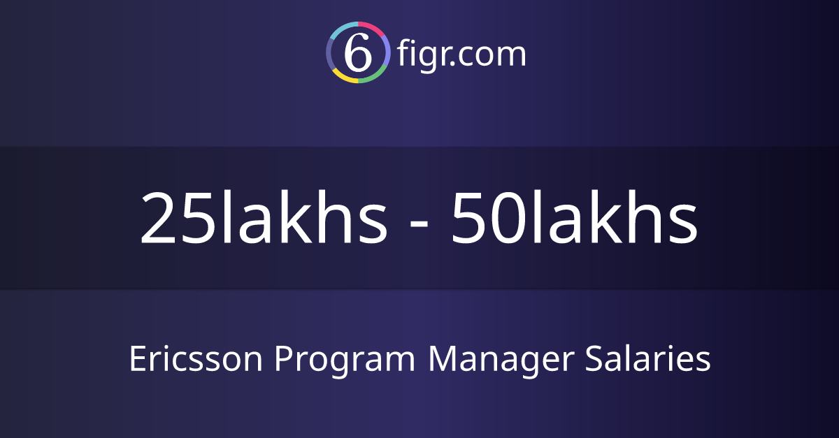 Ericsson Program Manager Salaries 2026 in India, Average salary ₹28 lakhs